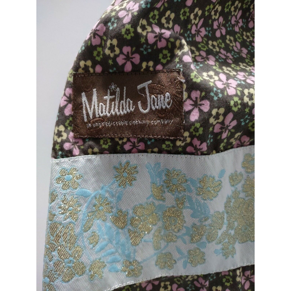 Matilda Jane Girls Allison Dress sz 4 House of Clouds floral Blue Buttons - Picture 5 of 7